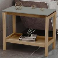 Mesa Lateral Para Sala De Estar Retangular Esdras F06 Oak Ferrolack - Lyam Decor - 5