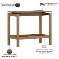 Mesa Lateral Para Sala De Estar Retangular Esdras F06 Oak Ferrolack - Lyam Decor - 6