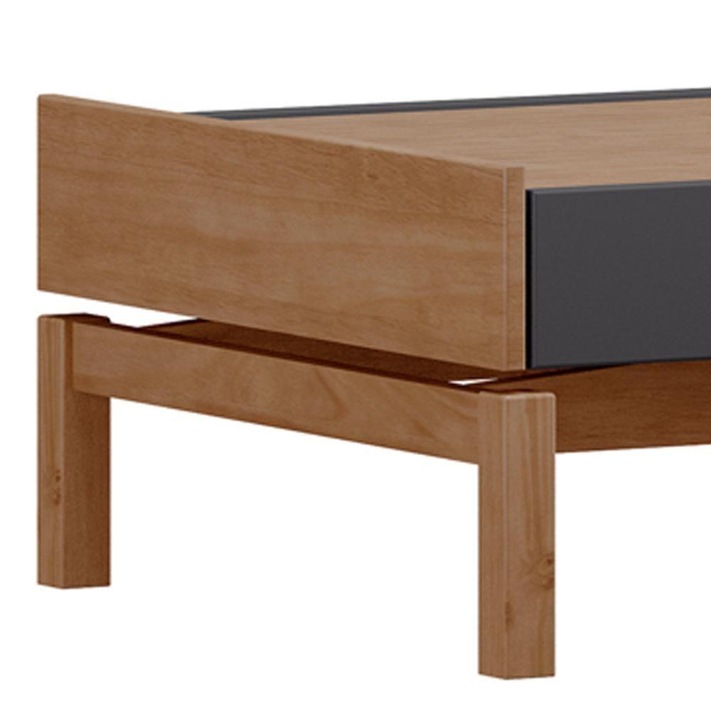 Mesa De Centro Para Sala De Estar Retangular Esdras F06 Tauari Concret - Lyam Decor - 6