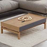 Mesa De Centro Para Sala De Estar Retangular Esdras F06 Tauari Concret - Lyam Decor - 2