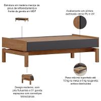 Mesa De Centro Para Sala De Estar Retangular Esdras F06 Tauari Concret - Lyam Decor - 3