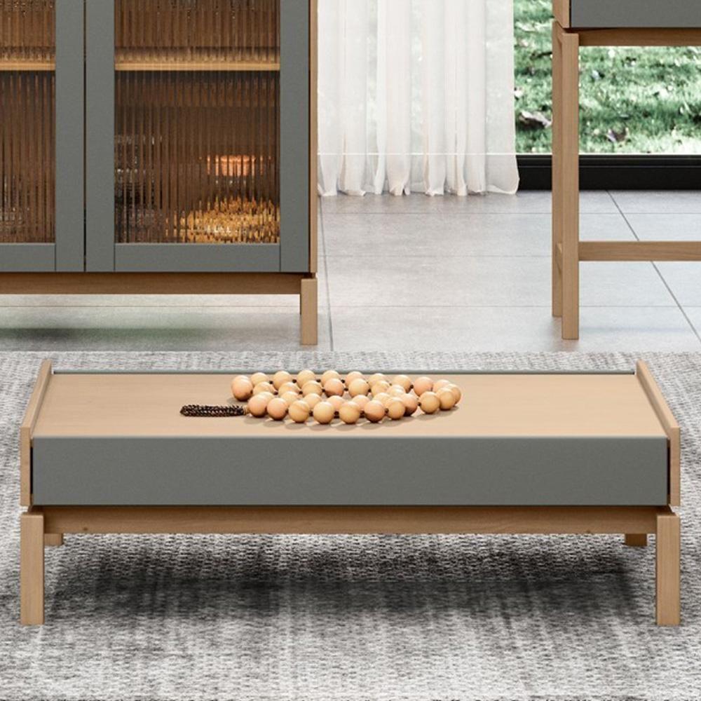 Mesa De Centro Para Sala De Estar Retangular Esdras F06 Oak Ferrolack - Lyam Decor - 3