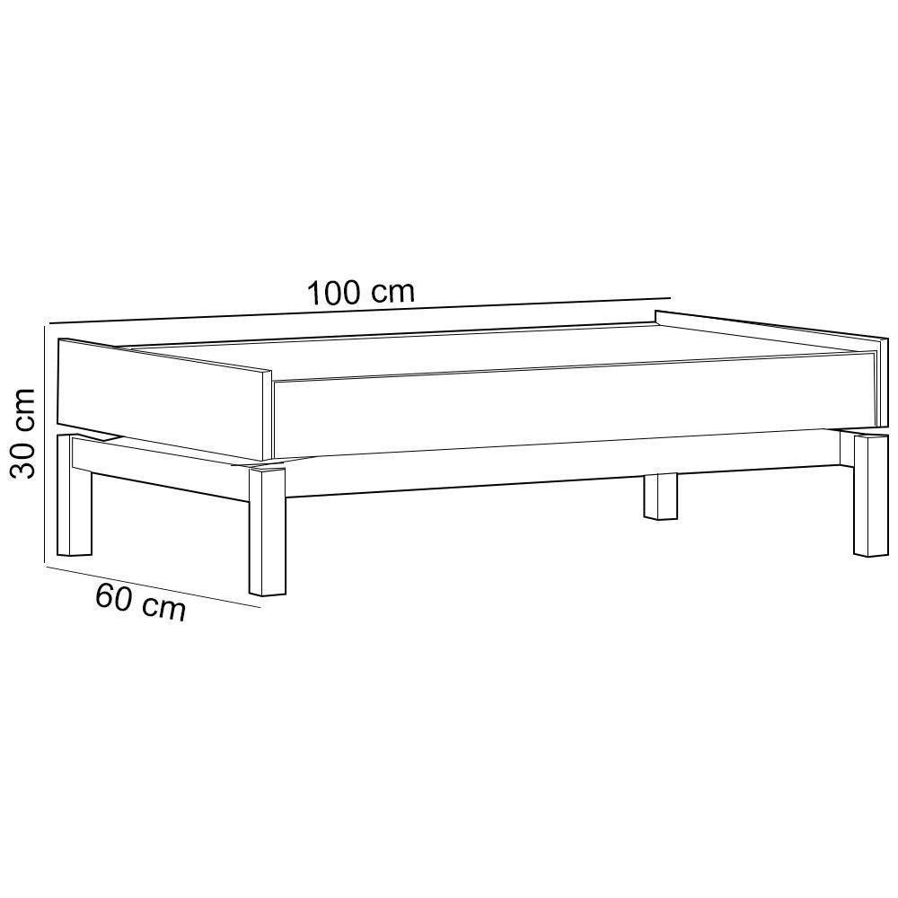 Mesa De Centro Para Sala De Estar Retangular Esdras F06 Oak Ferrolack - Lyam Decor - 5