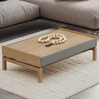 Mesa De Centro Para Sala De Estar Retangular Esdras F06 Oak Ferrolack - Lyam Decor - 2