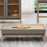 Mesa De Centro Para Sala De Estar Retangular Esdras F06 Oak Ferrolack - Lyam Decor - 3