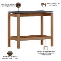 Mesa Lateral Para Sala De Estar Retangular Esdras F06 Tauari Concret - Lyam Decor - 3