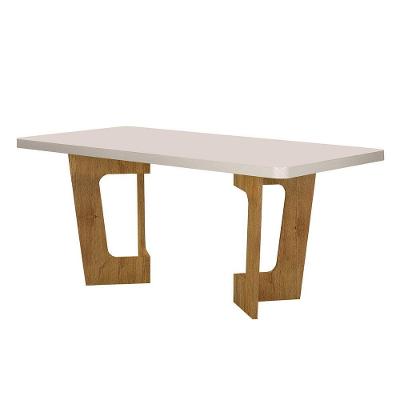 Mesa De Jantar 160cmx80cm Tampo De 40mm Liz Valdemoveis Cinamomo/off White