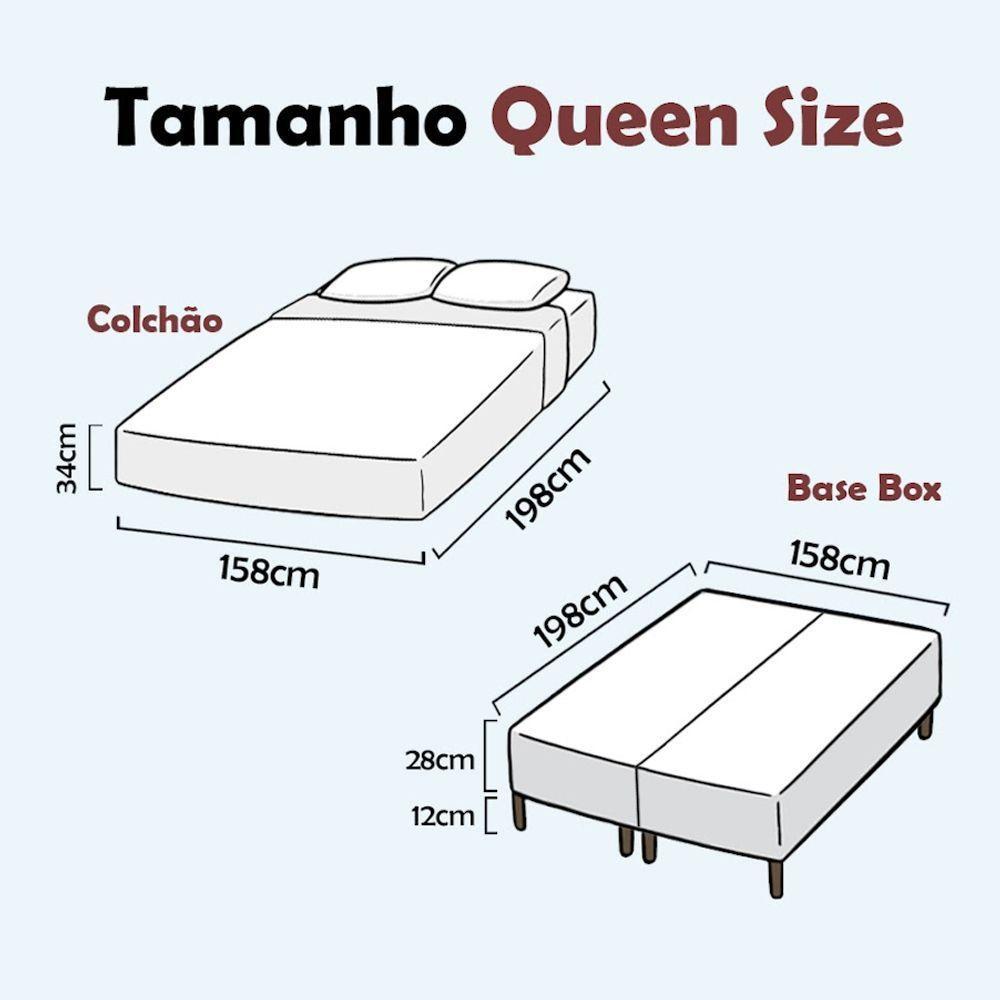 Cama Box Queen + Colchão Molas Ensacadas Don Confort Europillow 158x198x74cm - 2