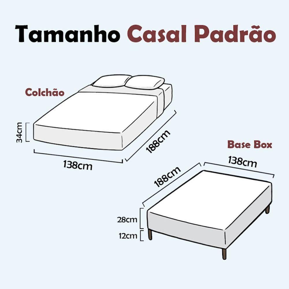Cama Box Casal + Colchão Molas Ensacadas Don Confort Europillow 138x188x74cm - 2