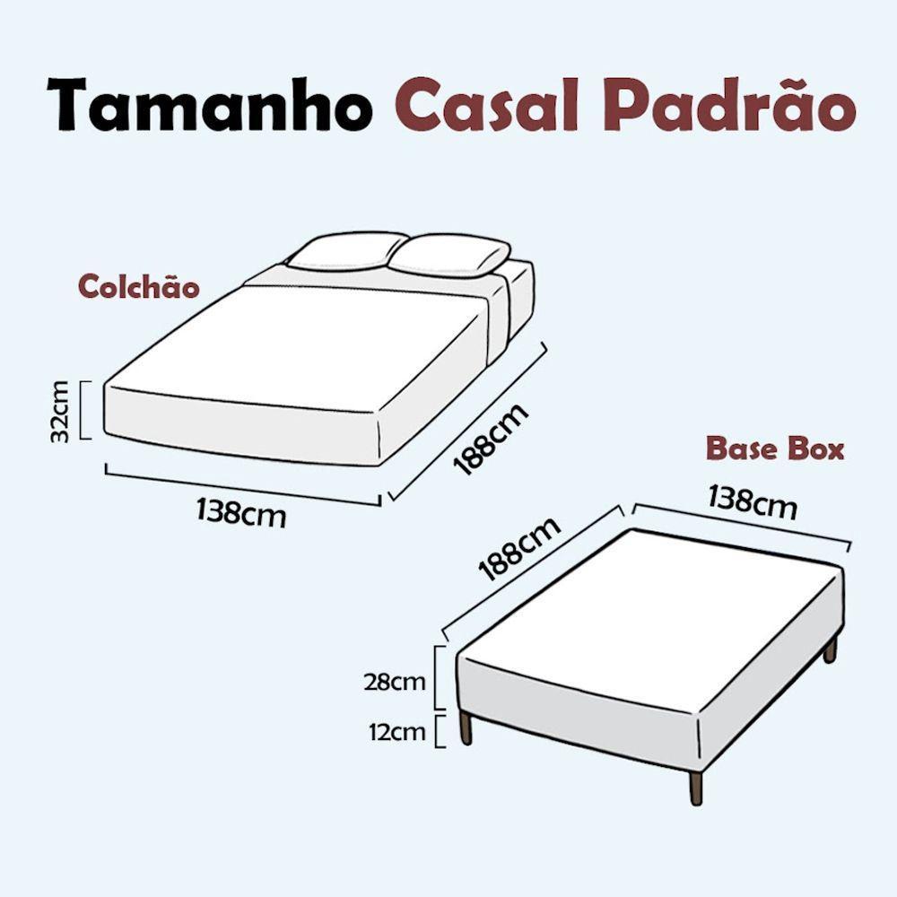 Cama Box Casal + Colchão Molas Ensacadas Don Cielo Viscogel Europillow 138x188x72cm - 2