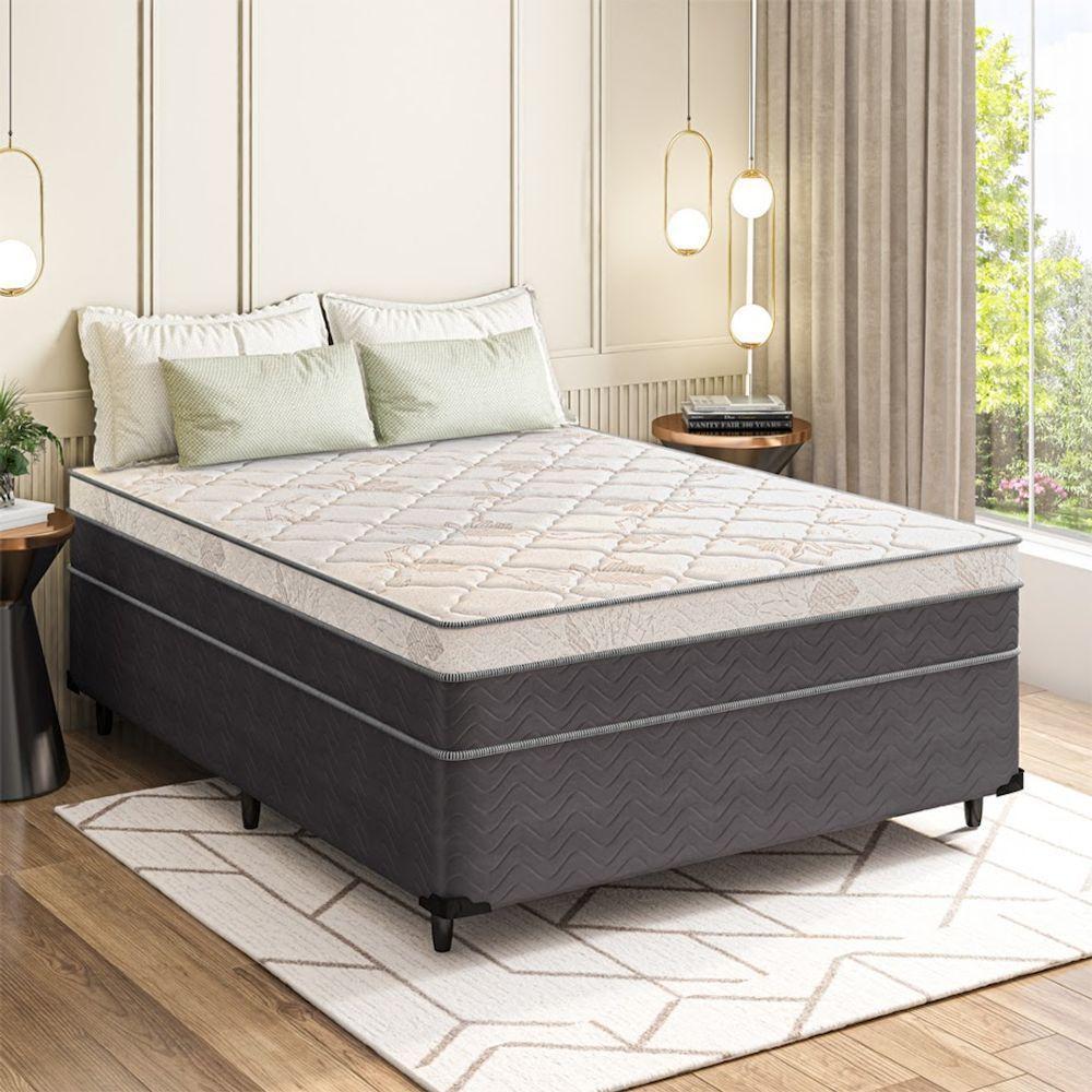Cama Box King + Colchão Molas Ensacadas Luare Europillow 193x203x70cm - 4