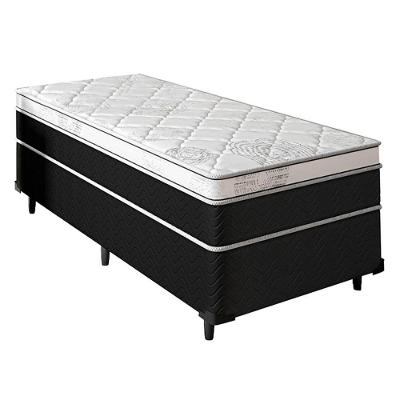 Cama Box Solteiro + Colchão Mola Ensacada Varena Europillow 88x188x70cm