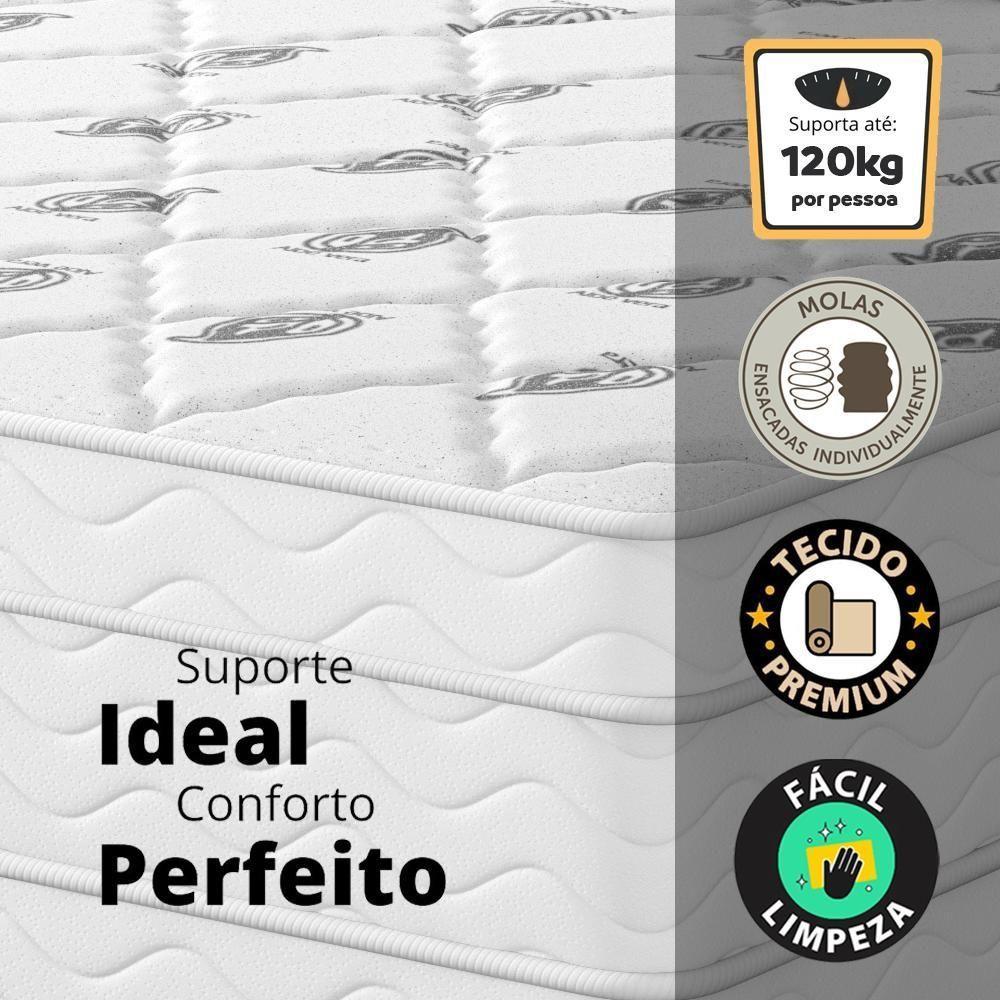 Cama Box Queen + Colchão Molas Ensacadas Capitano Eps Europillow 158x198x67cm - 3