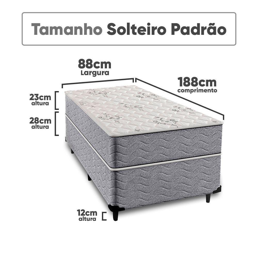 Cama Box Solteiro + Colchão Espuma Ortopédico D33 Piemonte 88x188x63cm - Maestro Colchões - 2