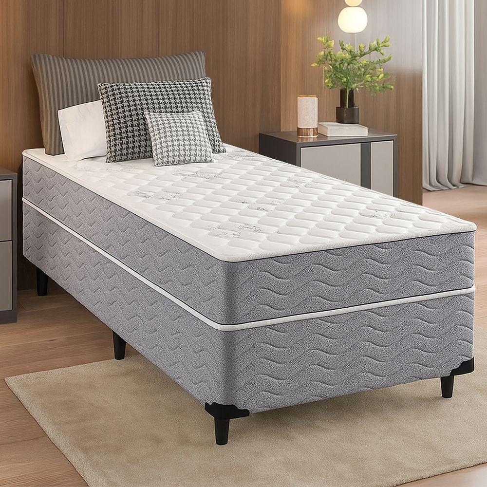 Cama Box Solteiro + Colchão Espuma Ortopédico D33 Piemonte 88x188x63cm - Maestro Colchões - 5