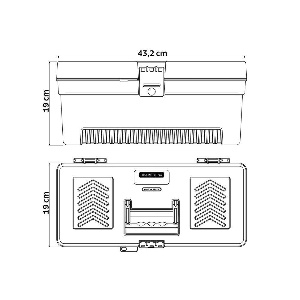 Caixa Plástica Para Ferramentas 17 Tramontina Com Bandeja Removível Tramontina - 5