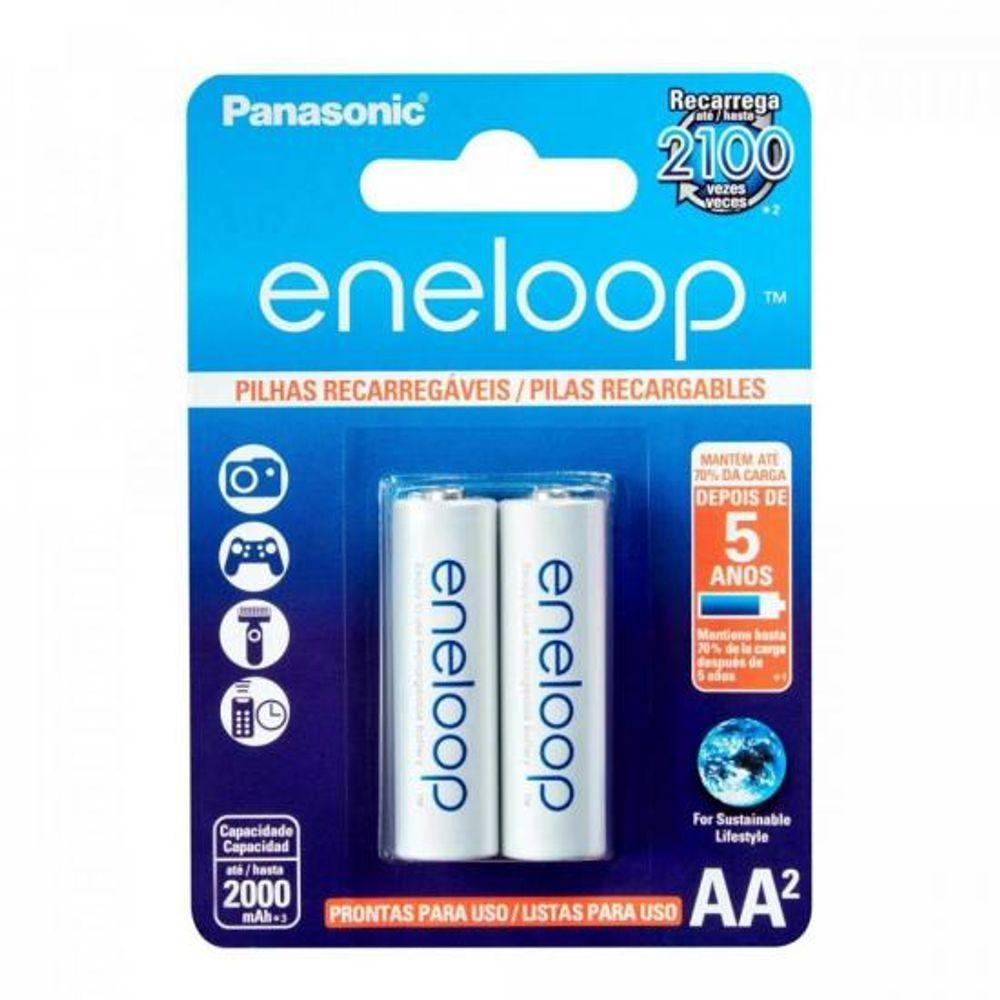 Pilha Recarregável 1,2v Aa 2000mah Eneloop (c/2 Pilhas) Panasonic - Car / 2 [f002] - 1