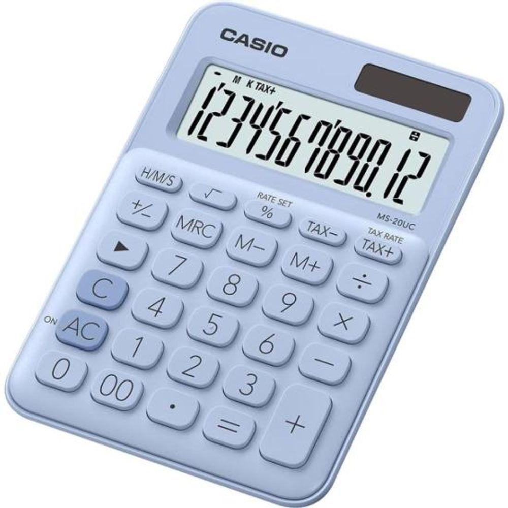 Calculadora De Mesa Casio Ms20uc 12 Dígitos Azul Claro [f002] - 1