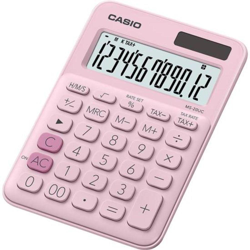 Calculadora De Mesa Casio Ms20uc 12 Dígitos Rosa Claro [f002] - 1