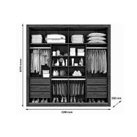 Guarda Roupa Casal 2 Portas de Correr e 6 Gavetas c/ Espelho Sevilha Branco - Europa - 3