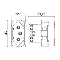 Módulo Tomada Margirius B3 2p+t 20A Branco - 2