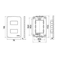 Placa Com Suporte Margirius B3 4x2 Para 2 Módulos Horizontais Distanciados Branca - 2