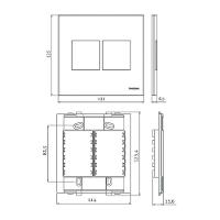Placa Com Suporte Margirius Sleek 4x4 Para 2 Módulos Horizontais Preto Ebony - 2