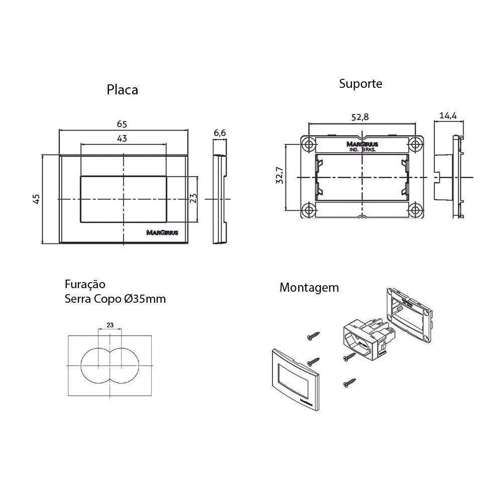 Placa Com Suporte Para Móveis Margirius Sleek 65x45 Branca - 3