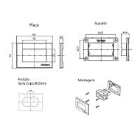 Placa Com Suporte Para Móveis Margirius Sleek 65x45 Branca - 3
