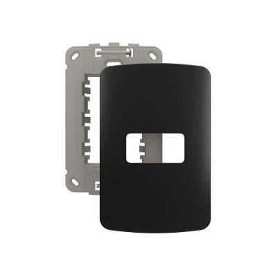 Placa Com Suporte Margirius B3 Colors 4x2 Para 1 Módulo Horizontal Preto Ebony