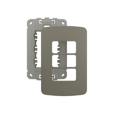 Placa Com Suporte Margirius B3 Colors 4x2 Para 3 Módulos Horizontais Argila