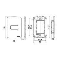 Placa Com Suporte Margirius B3 4x2 Para 1 Módulo Horizontal Branca - 2