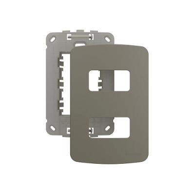 Placa Com Suporte Margirius B3 Colors 4x2 Para 2 Módulos Horizontais Argila