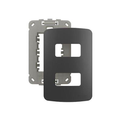 Placa Com Suporte Margirius B3 Colors 4x2 Para 2 Módulos Horizontais Grafite