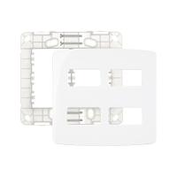 Placa Com Suporte Margirius B3 4x4 Para 4 Módulos Horizontais Distanciados Branca - 1