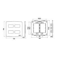 Placa Com Suporte Margirius B3 4x4 Para 4 Módulos Horizontais Distanciados Branca - 2