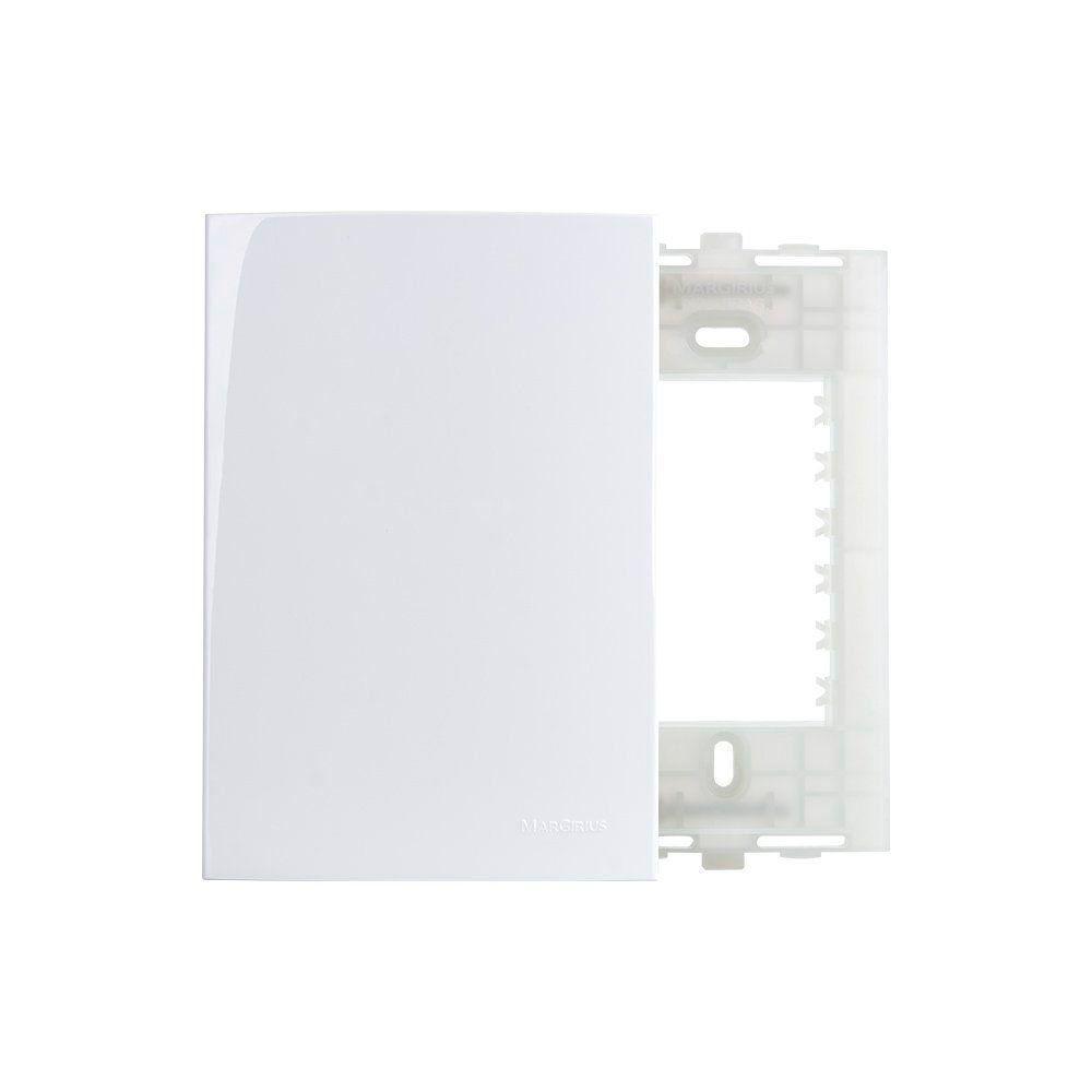 Placa Cega Com Suporte Margirius Sleek 4x2 Branca - 1