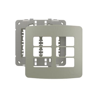 Placa Com Suporte Margirius B3 Colors 4x4 Para 6 Módulos Horizontais Pérola