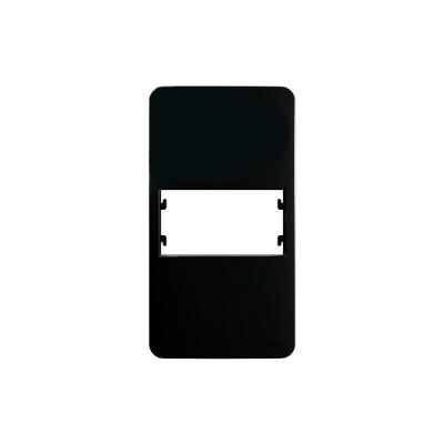 Placa Para Condulete Com Suporte Margirius Sleek Caixa 3-4 Para 1 Módulo Preto Ebony