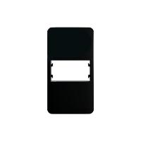 Placa Para Condulete Com Suporte Margirius Sleek Caixa 3-4 Para 1 Módulo Preto Ebony - 1