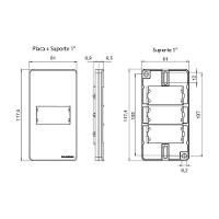 Placa Para Condulete Com Suporte Margirius Sleek Caixa 1 Para 1 Módulo Branca - 2