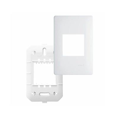 Placa Com Suporte Fame Habitat 4x2 Para 2 Módulos Verticais Branca