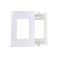 Placa Com Suporte Margirius Sleek 4x2 Para 3 Módulos Horizontais Branca - 1