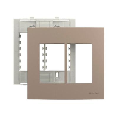 Placa Com Suporte Margirius Sleek Colors 4x4 Para 6 Módulos Horizontais Argila