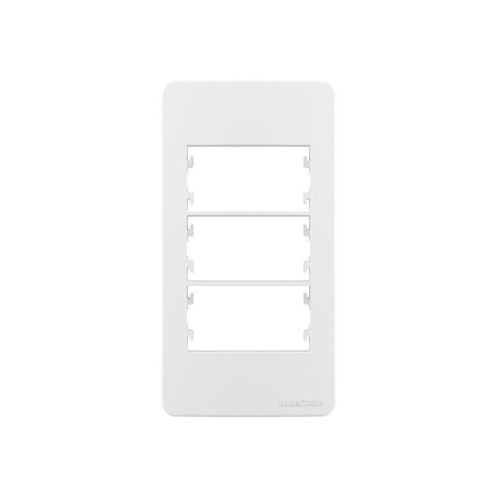 Placa Para Condulete Com Suporte Margirius Sleek Caixa 1 Para 3 Módulos Branca - 1