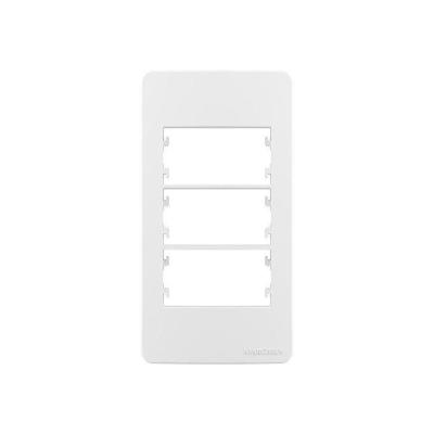 Placa Para Condulete Com Suporte Margirius Sleek Caixa 1 Para 3 Módulos Branca