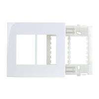 Placa Com Suporte Margirius Sleek 4x4 Para 6 Módulos Horizontais Branca - 1