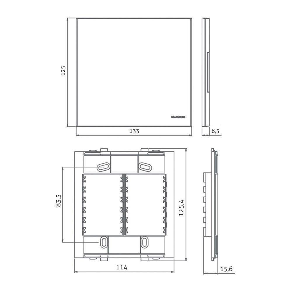 Placa Cega Com Suporte Margirius Sleek 4x4 Branca - 2