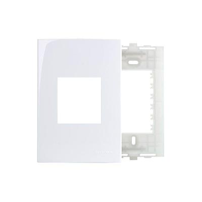 Placa Com Suporte Margirius Sleek 4x2 Para 2 Módulos Horizontais Branca