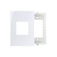 Placa Com Suporte Margirius Sleek 4x2 Para 2 Módulos Horizontais Branca - 1